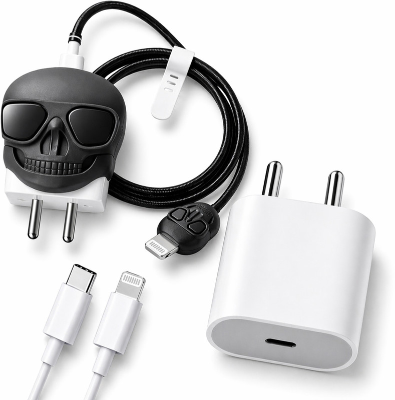 MAK Wall Charger Accessory Combo for All 20W Adapters(Skeleton,Black)