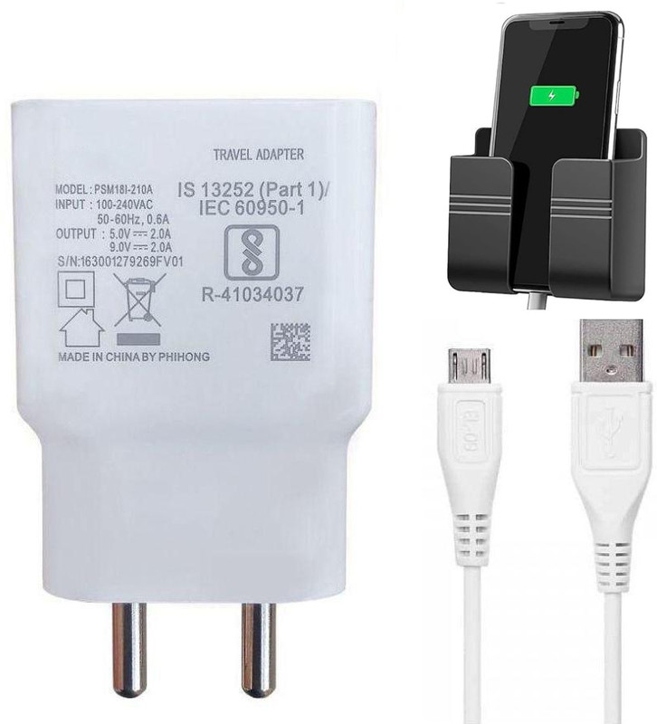 TROST Wall Charger Accessory Combo for For all 18w Vivo fast charging mobiles Y3s,Vivo Y12s,Vivo Y12G(White, Black)