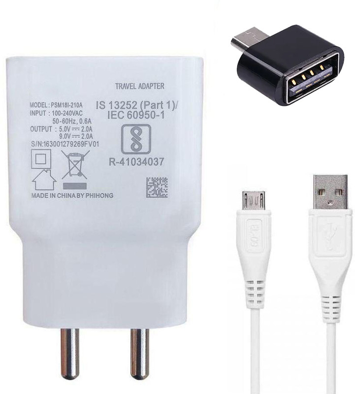 TROST Wall Charger Accessory Combo for Vivo v9, v9 pro, S1,Z1 pro, V15 pro, V15, y15, y91,y95,y17, v11, v11 pro,U10,U20(White)