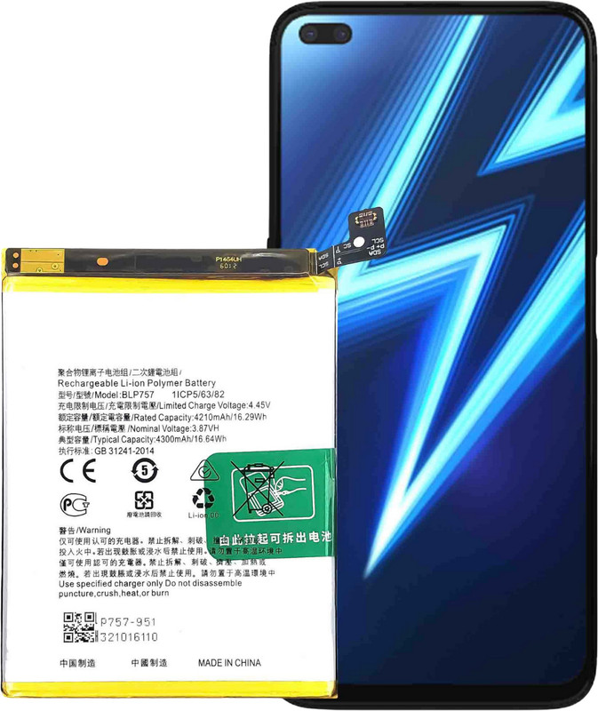 Lynacz Original Mobile Battery For BLP-757-(4300mAh) Oppo Realme 6-6 Pro 6S