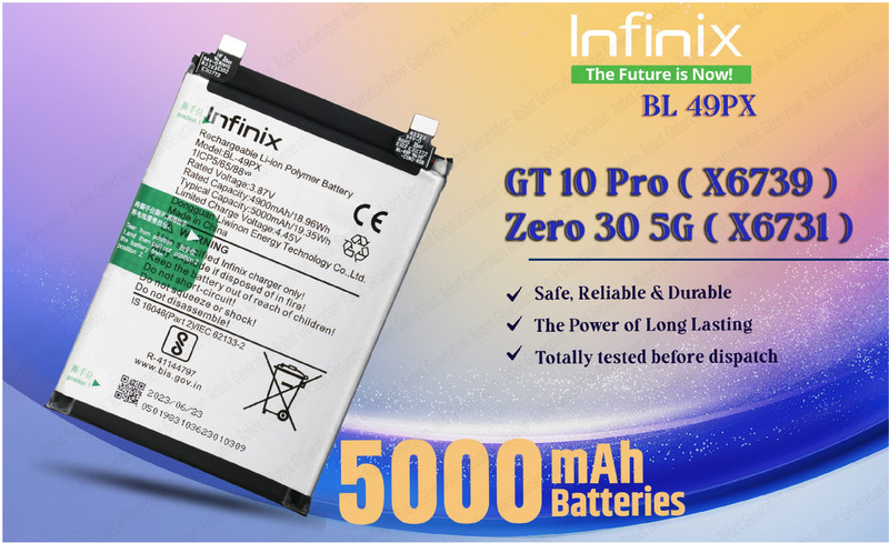 Infinix Mobile Battery For BL49PX Infinix Zero 30 5G( X6731 )/ GT 10 Pro( X6739 ) / - 5000 Mah