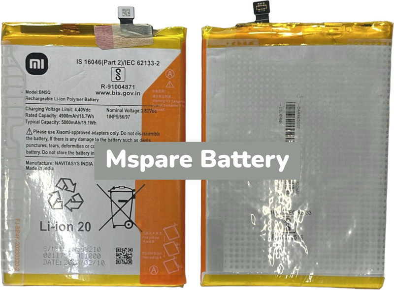 Mspare Mobile Battery For Xiaomi Redmi 13C 5G | Model BN5Q {5000mAH}