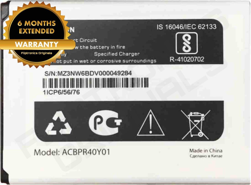 FLIPTRONICS ORIGINALS Mobile Battery For yureka Original ACBPR40Y01 Battery for yureka yu aace 5014 with 1 Year Warranty