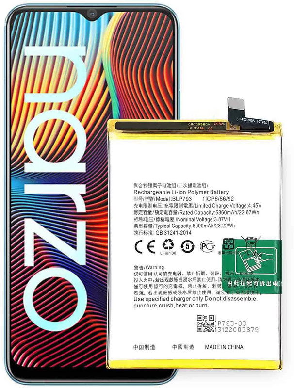 VEHUB Mobile Battery For Compatible Realme Narzo 30A, Narzo 30 Pro, C11, C12, C13, C15, C25, and Narzo 20-6000mAh