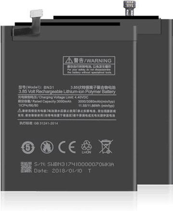 VEHUB Mobile Battery For  Xiaomi Redmi Y2 (BN31) Battery 3000/3080MAh