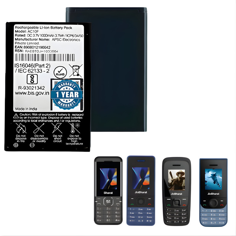 plugkit Mobile Battery For  JIO KARBON BHRAT K1 4G::JIO BHARAT V2 4G::JIO BHARAT V3 4G::JIO BHARAT V4 4G