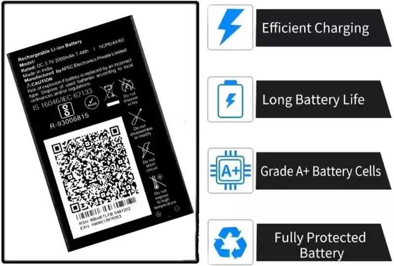 DVJ Mobile Battery For KEYPAD LYF JIO Jio Keypad II AC15F /F220B/3.7V/2000mAh