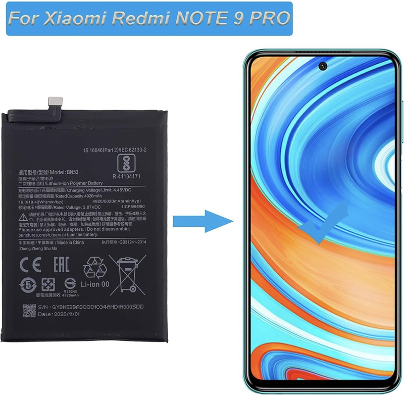 VEHUB Mobile Battery For Compatible Mi Redmi Note 9 Pro / Redmi Note 9 Pro Max / Poco M2 Pro / Note 10 Pro series-5020mAh