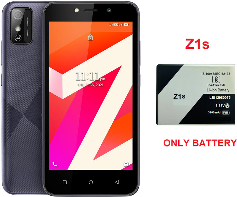 DVJ Mobile Battery For LAVA LAVA Z1s BATTERY 3100 MAH (LBI12980075) NOT FOR LAVA Z1 OR OTHER MODEL