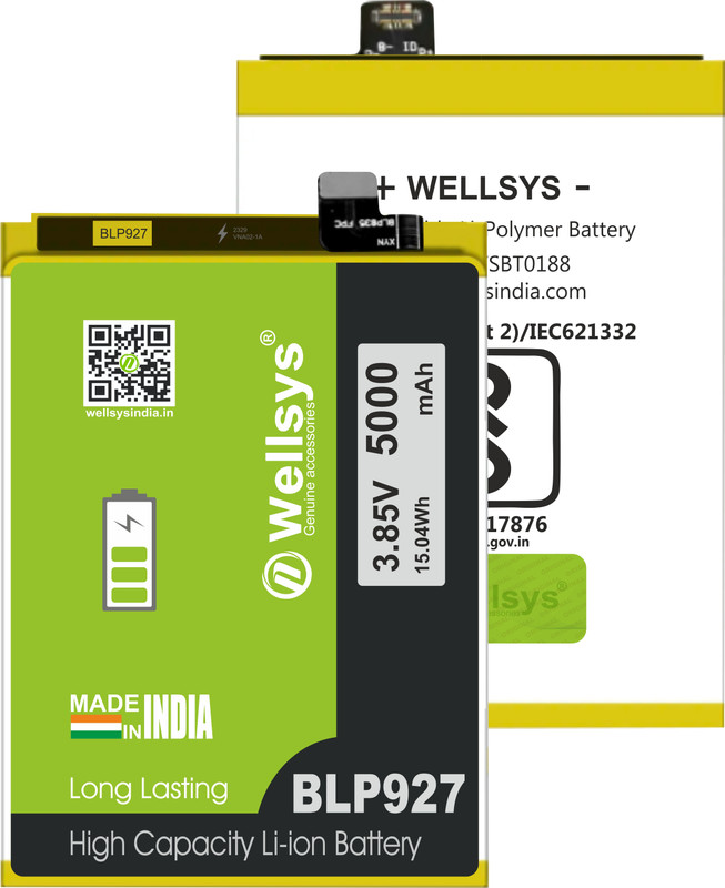 WELLSYS Mobile Battery For OnePlus Nord CE 2 Lite 5G CPH2381 (BLP927 5000mAh)