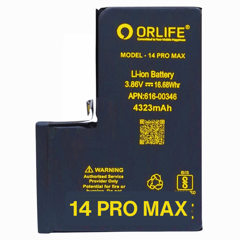 orlife Mobile Battery For Iphone 14Pro Max|14PRO MAX ( 1 Year Replacement Warranty )
