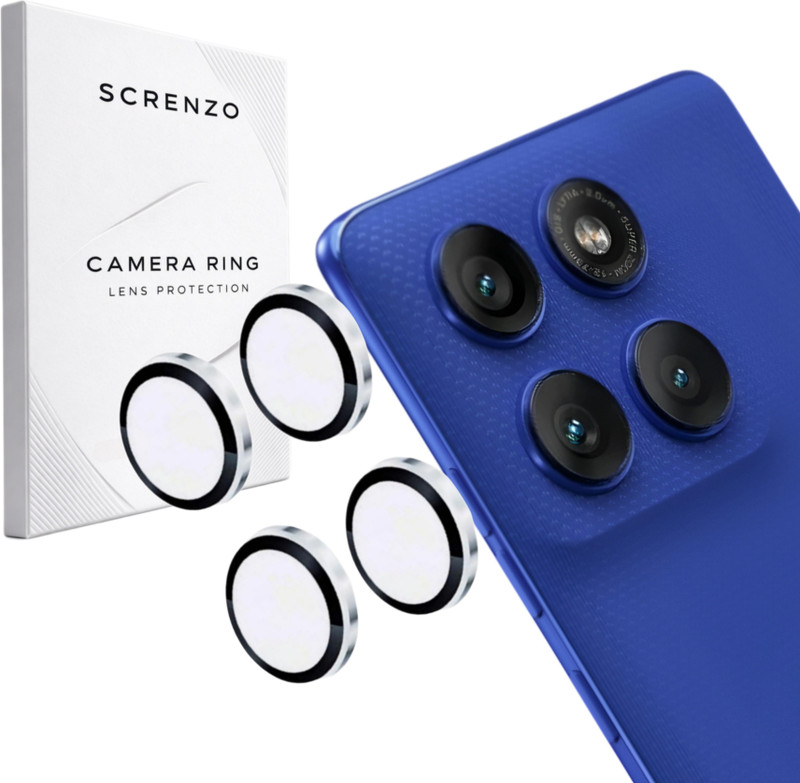 SCRENZO Back Camera Lens Ring Guard Protector for Motorola Moto Edge 60 Pro 5G | Scratch Resistant | Anti-Glare | Perfect Fit(Pack of: 4)