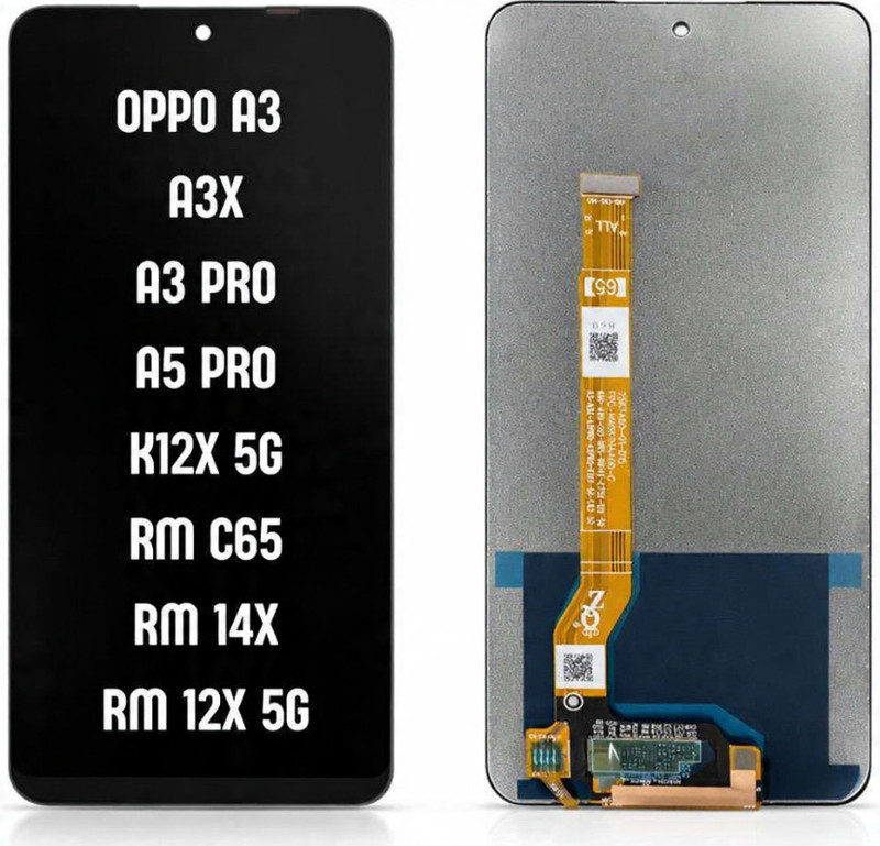 Bhajwad IPS LCD Mobile Display for OPPO & REALME OPPO A3,A3X,A3PRO,A5 PRO,K12X 5G, REALME C65,14X 5G,12X 5G(With Touch Screen Digitizer)