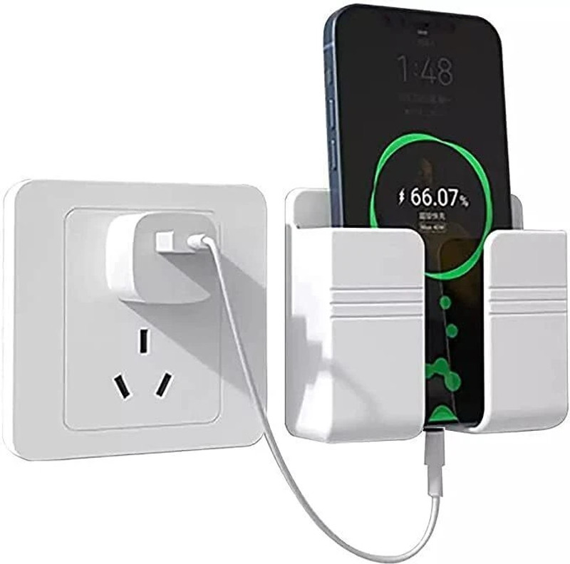 M/S DSNS Wall Charger Hook Mobile Phone Holder Universal Cellphone Hanging Stand Bracket Hooks Charging Dock T1310 (White Pack OF 1) Mobile Holder