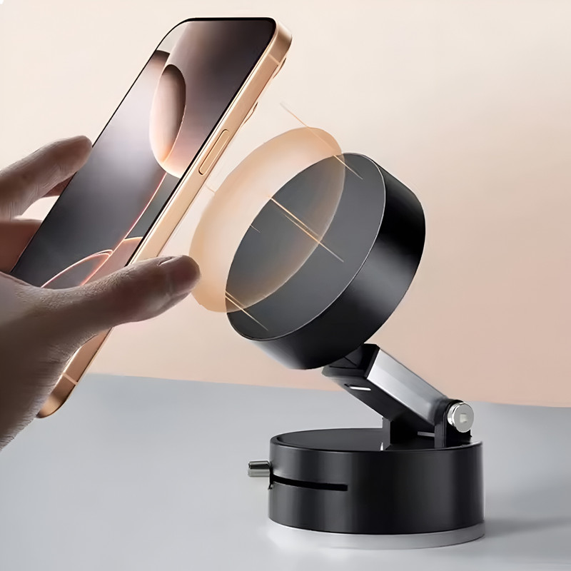 SIMESTICH Magnetic Vacuum Suction Mobile Holder 360° Rotatable Foldable Desk Car Mount Mobile Holder