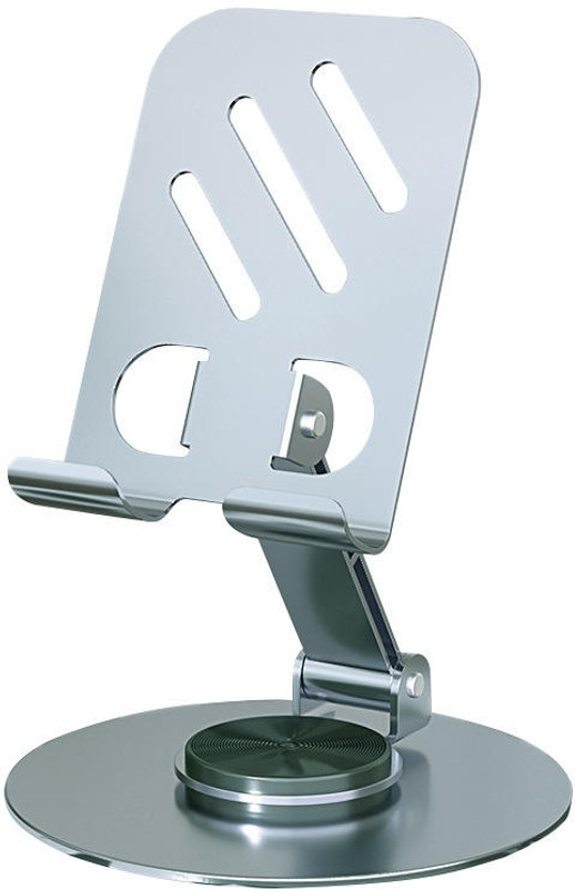 WORFOX Strong Adjustable Metal Stand for Tablet & Phones | 360° Rotation, Anti-Slip Mobile Holder