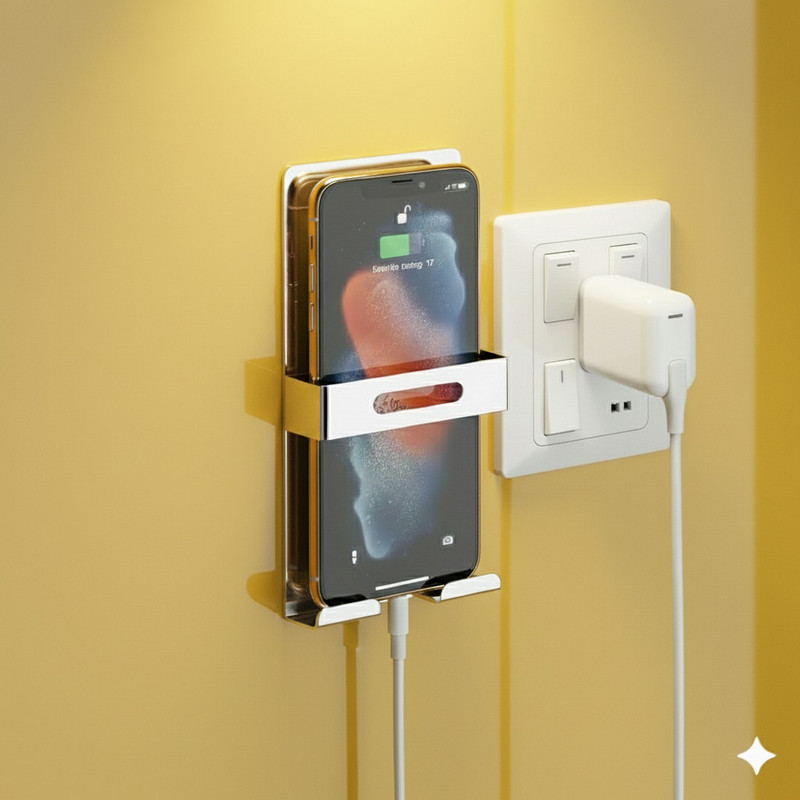 LBISTON Steel Multipurpose Outlet Phone Holder Shelf Mobile Holder