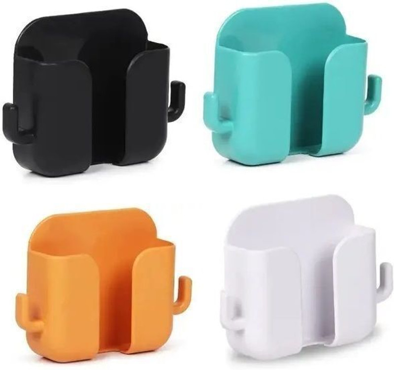 CATHROL Wall Mounted Mobile & Remote Holder for Room | Self Adhesive Stand with 2 Hooks Mobile Holder