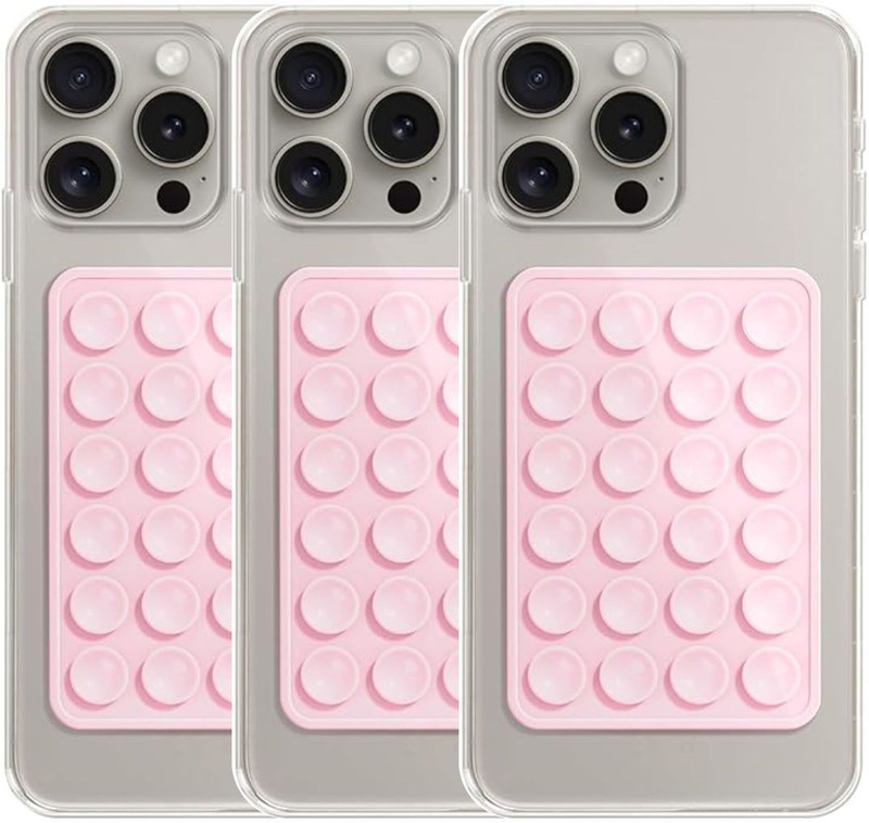 Khitoliyas Premium Single Sided Mobile Grip Silicon For All Mobiles (Pack of 3 Baby Pink) Mobile Holder