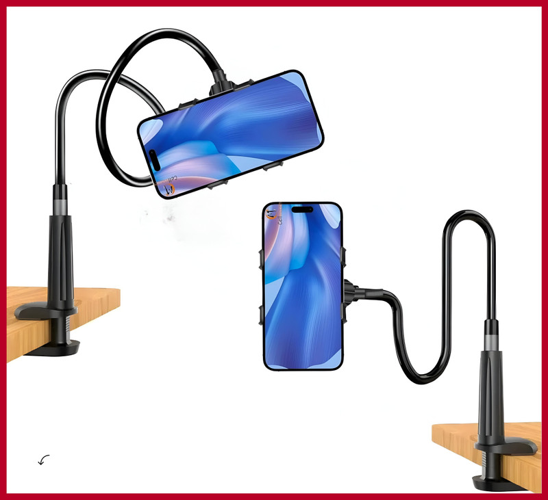 TRUWEL Universal Adjustable Mobile Phone Holder with Flexible Gooseneck & Desk Clamp Mobile Holder