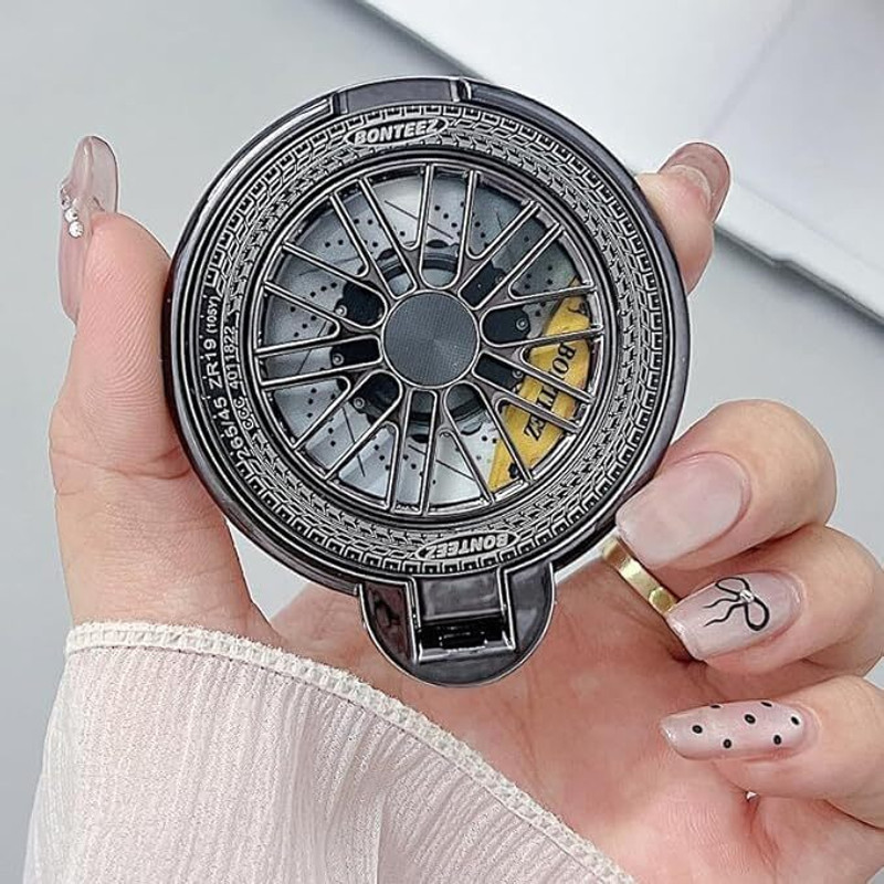 BITTS CREATIONS Rotating Mobile Phone Ring Holder & Stand with 360° Spinner | Black Mobile Holder