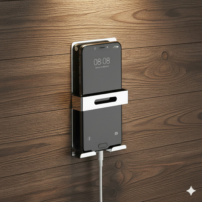 LBISTON Steel Multipurpose WallPort Phone Cradle for Home & Office . Mobile Holder