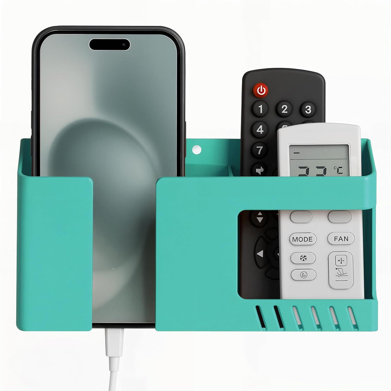aflah Wall Mount Mobile Stand | Multifunctional with Remote & Key Hooks 1 Pics GR Max Mobile Holder