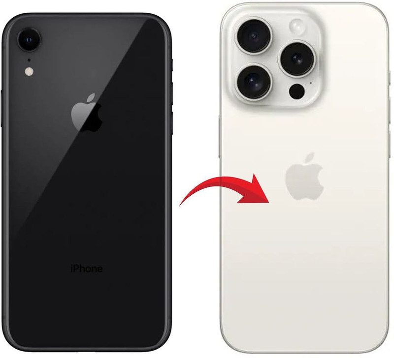 Hespa iPhone XR to iPhone 15 Pro Full Body Housing Converter Kit Full Panel(White Titanium)