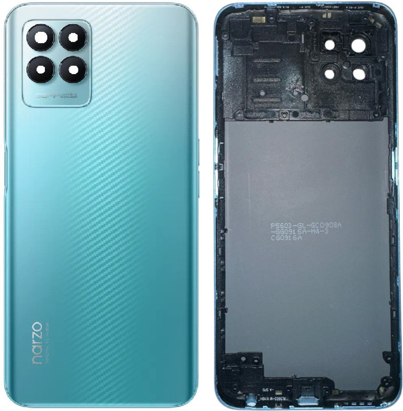 Sandreezz Realme Narzo 30 4G (100% Original) (With Camera Lens & Side Volume Power Buttons) Full Panel(Racing Silver)