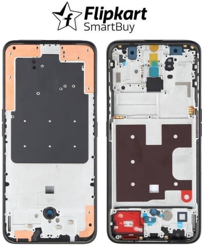 Flipkart SmartBuy OPPO A58 Original Front Housing LCD Frame Bezel Plate Front Panel(Black)