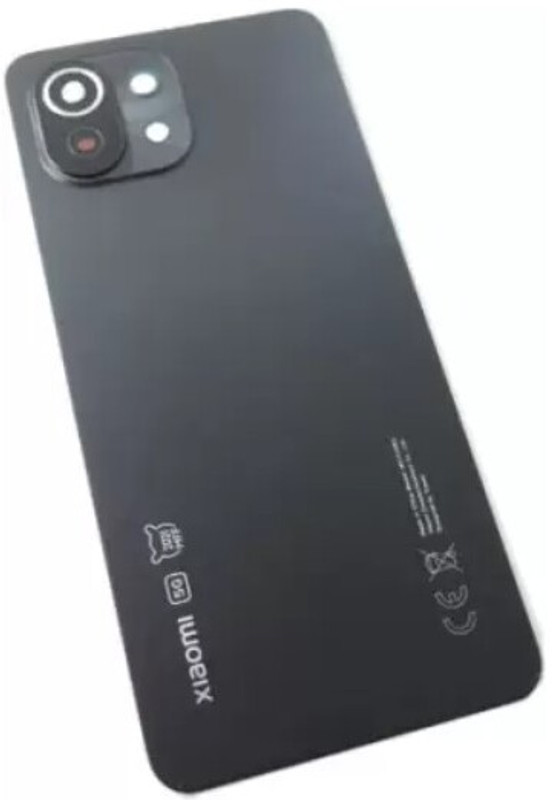 Sandreezz Xiaomi Mi 11 Lite NE (5G) (Glass) (with Proper Logo) (with Camera Glass Lens) Back Panel(Vinyl Black)