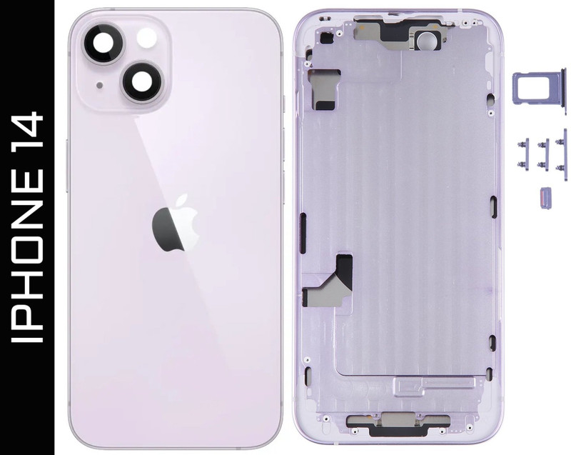 Unique4Ever Apple iPhone 14 (Housing Body) with Middle Frame & Side Keys | Premium Quality Full Panel(Purple)