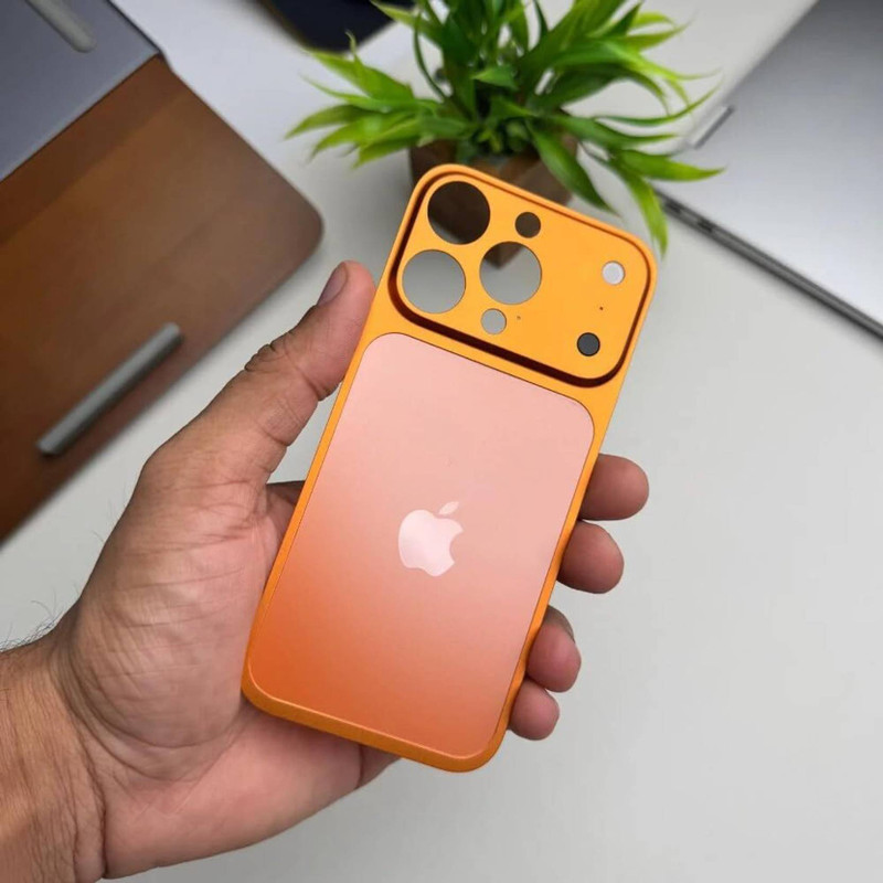 pompeo Iph 16 Pro to 17 Pro Converter Skin, Removable Plastic Skin Mobile Skin(Cosmic Orange)