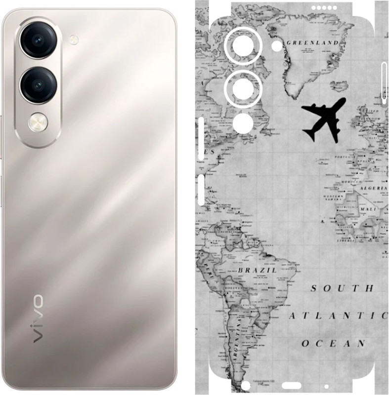 yuvu77 Full back skin for VIVO T4 5G, Scratch & Bubble Free Mobile Skin(Black, White)