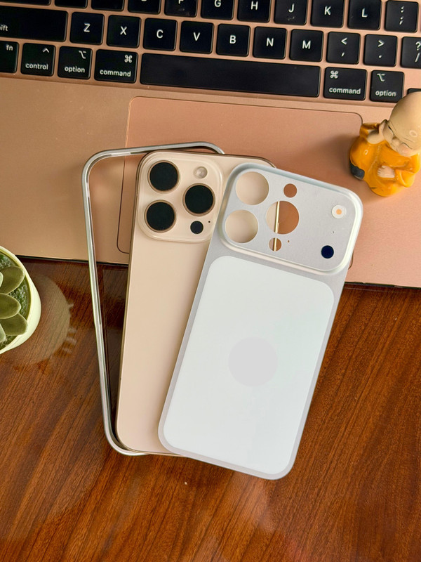 AEETZ Convertor Kit for iPhone 13 Pro to 17Pro/Max With Side Bumper & Aluminium Plate Mobile Skin(Silver)