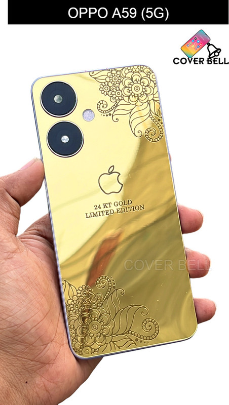 coverbell OPPO A59 (5G) GOLD 04 BACK PANEL PROTECTOR Mobile Skin(Gold)