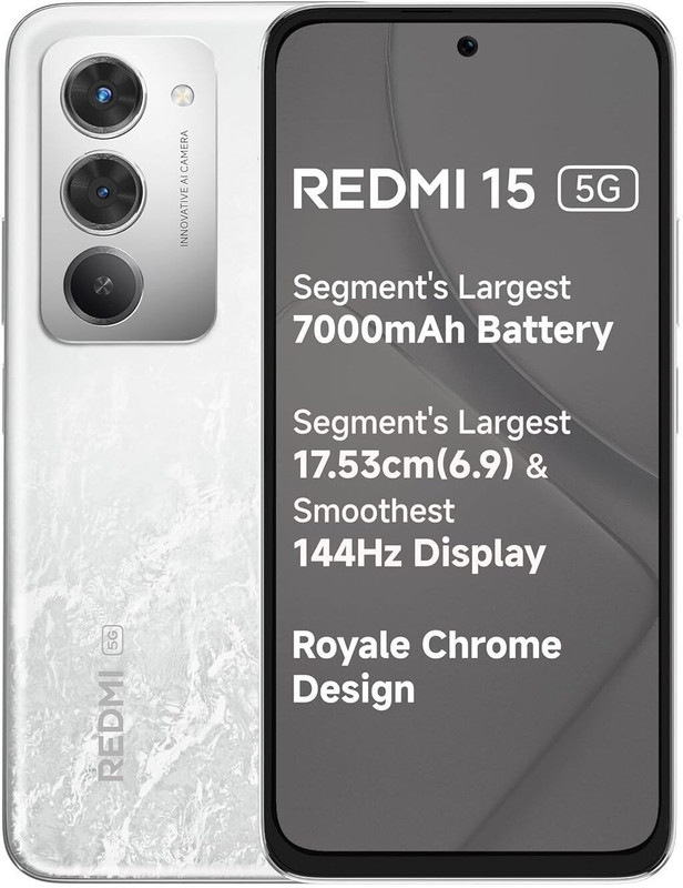 REDMI 15 5G (Frosted White, 256 GB)(8 GB RAM)