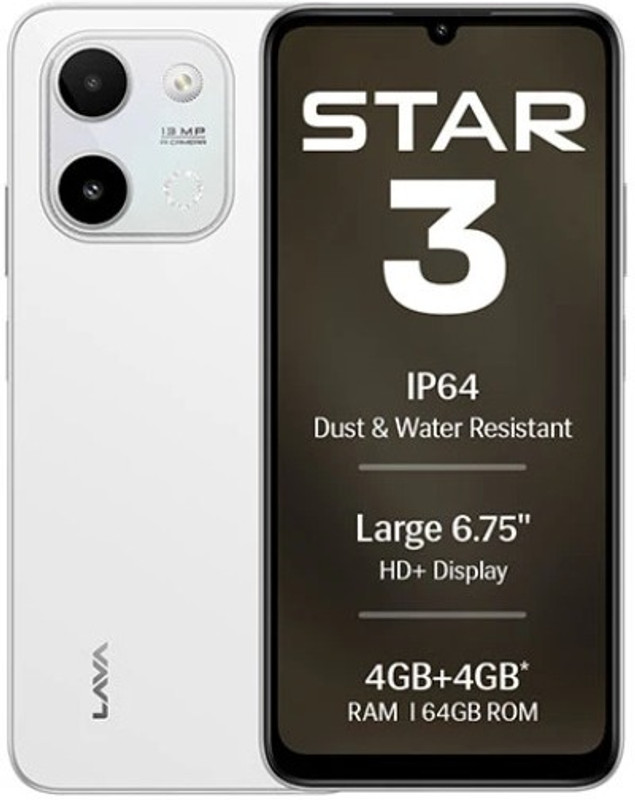 LAVA YUVA STAR 3 (SIACHEN WHITE, 64 GB)(4 GB RAM)