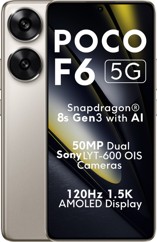 POCO F6 5G (Titanium, 256 GB)(12 GB RAM)