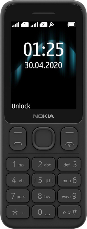Nokia 125 Dual SIM Feature Mobile, Wireless FM Radio and Built-in Torch(Black)