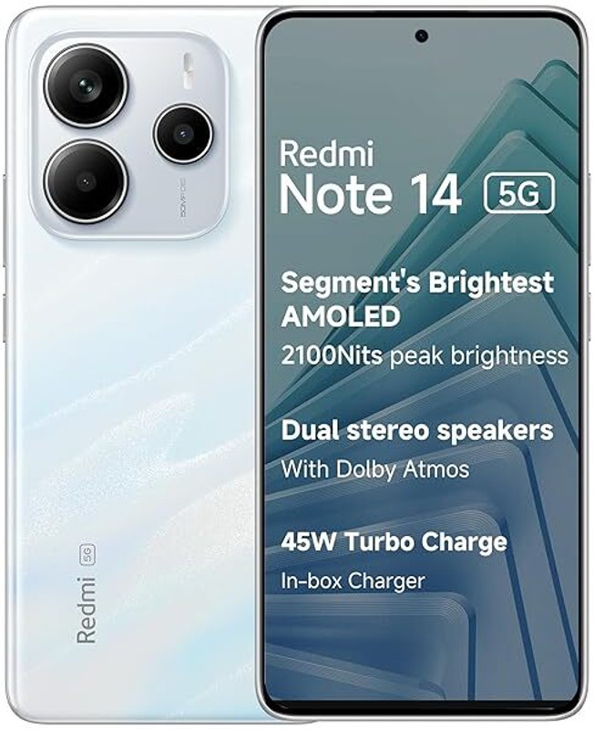 REDMI Note 14 5G (Mystique White, 128 GB)(6 GB RAM)