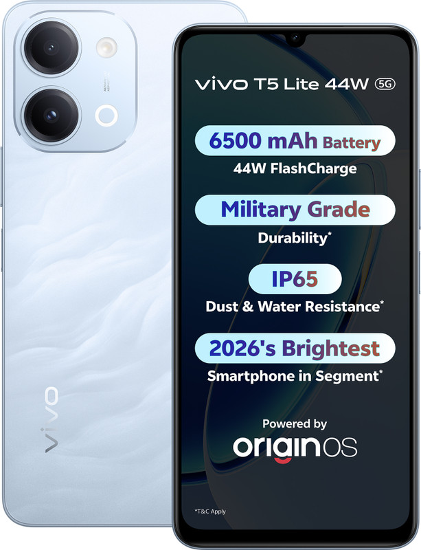 vivo T5 Lite 44W 5G (Wave Blue, 128 GB)(4 GB RAM)