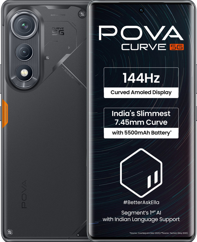 Tecno Pova Curve 5G (Geek Black, 128 GB)(6 GB RAM)