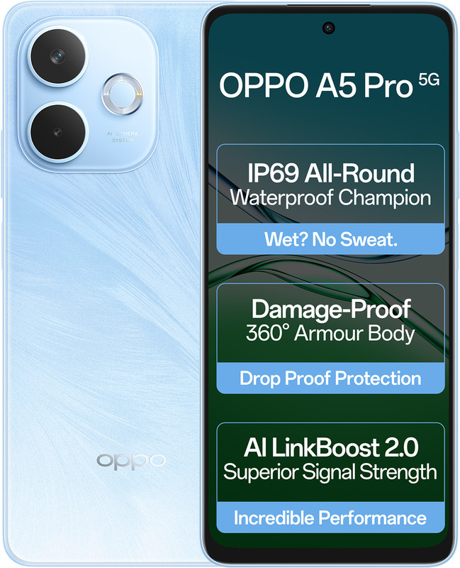 OPPO A5 Pro 5G (Feather Blue, 256 GB)(8 GB RAM)