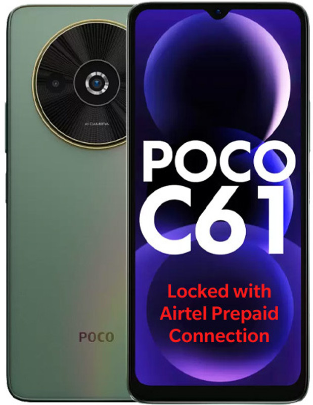 POCO C61 - Locked with Airtel Prepaid (Mystical Green, 64 GB)(4 GB RAM)