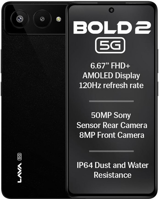 LAVA BOLD 2 5G (Midnight Black, 128 GB)(6 GB RAM)