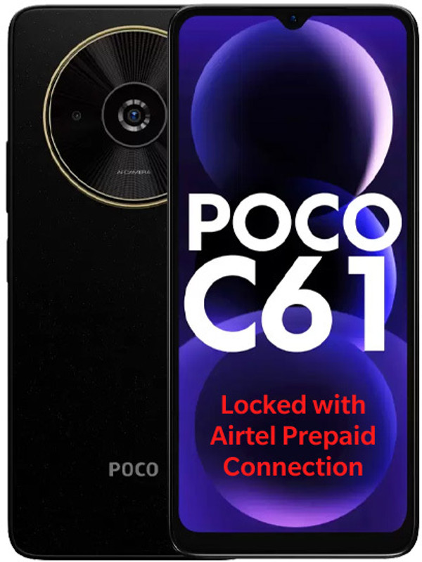 POCO C61 - Locked with Airtel Prepaid (Diamond Dust Black, 64 GB)(4 GB RAM)