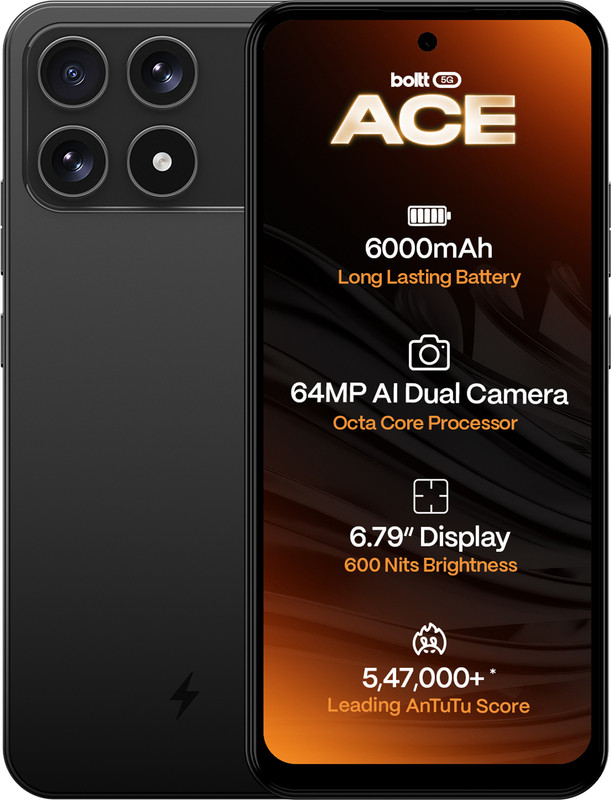 BOLTT ACE 5G (Midnight Black, 64 GB)(4 GB RAM)