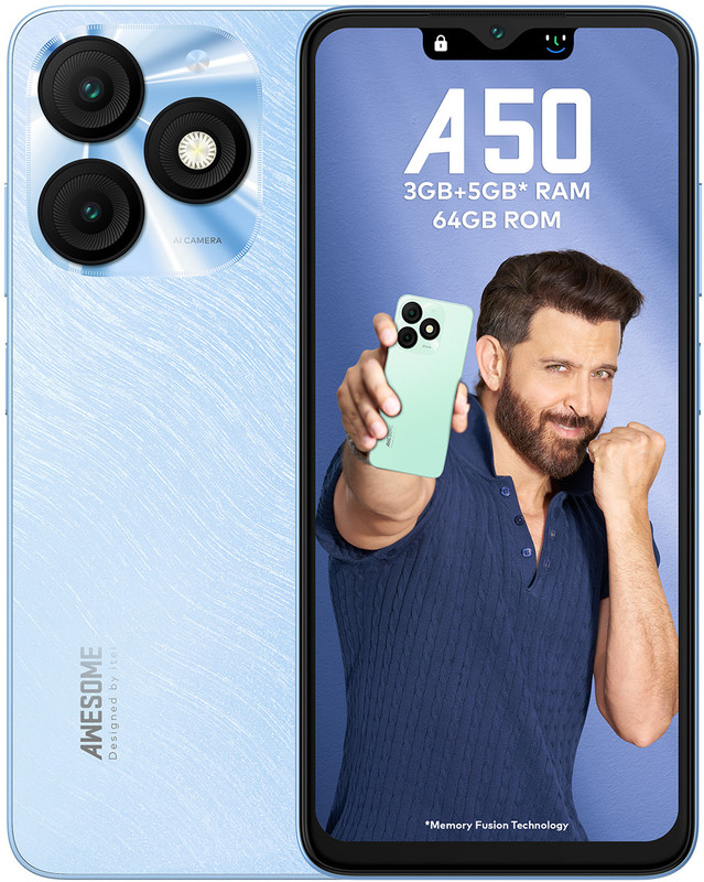 itel A50 (Cyan Blue, 64 GB)(3 GB RAM)