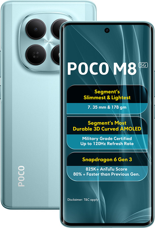 POCO M8 (Glacial Blue, 128 GB)(6 GB RAM)